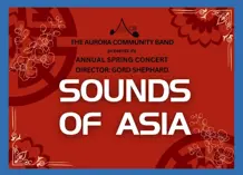 Sounds of Asia words ad with red background
